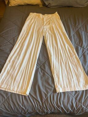 wild fable Cream Vertical-Stripe Wide Leg Pants